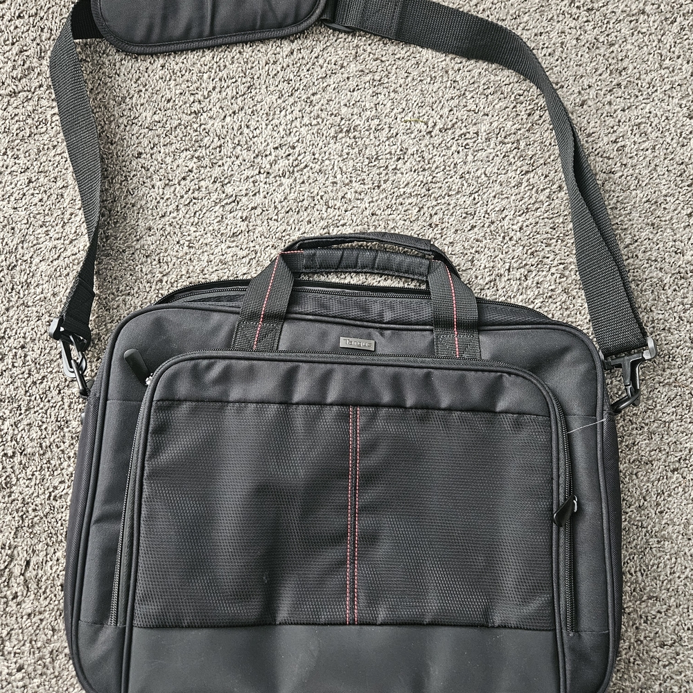 Targus Black Laptop Bag with Red Accents